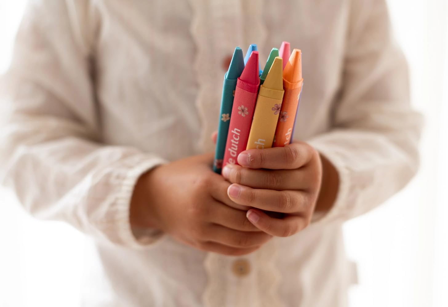 Little Dutch Waskrijt Driehoekig voor Kinderen/Peuters 8 stuks - Pink & Friends