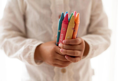 Little Dutch Waskrijt Driehoekig voor Kinderen/Peuters 8 stuks - Pink & Friends