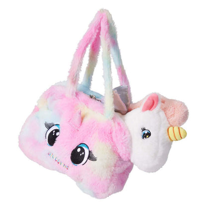 Koopman Plush Bag Unicorn Toy Pink Multicoloured Gift