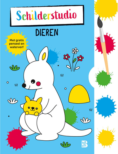 Standaard Uitgeverij - Kleurboek met Verfpalet en Penseel Dieren