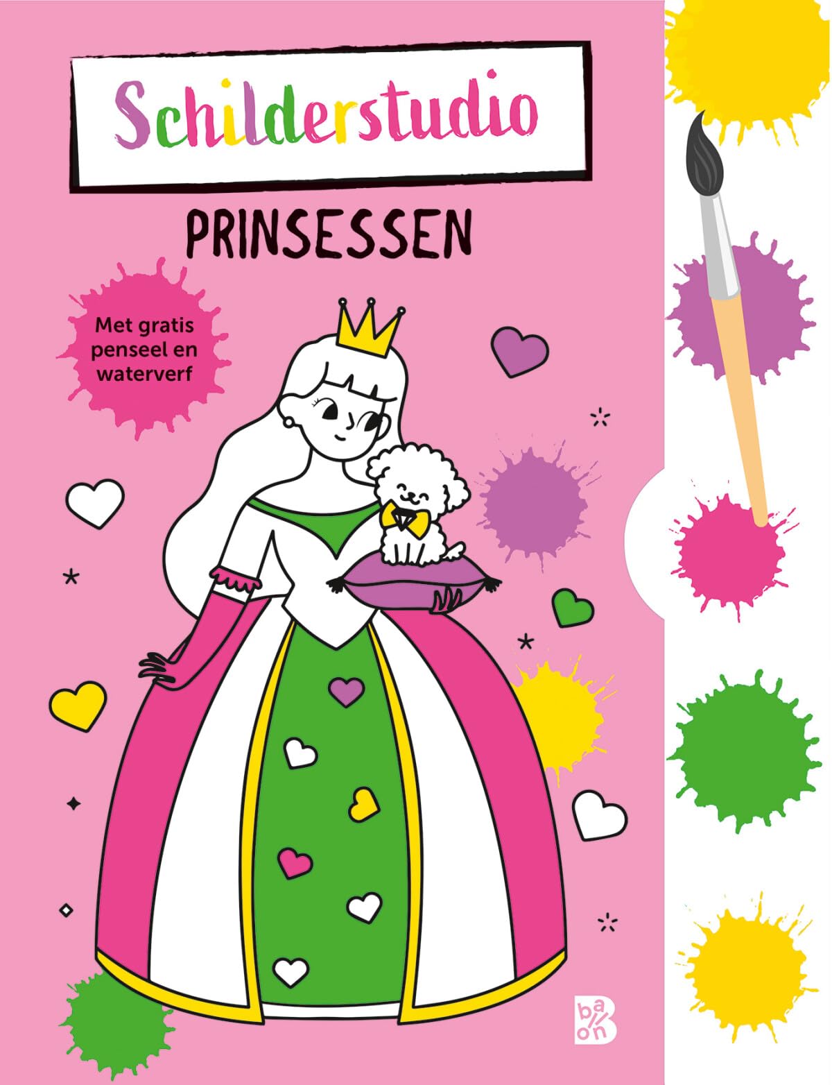 Standaard Uitgeverij - Kleurboek met Verfpalet en Penseel Prinsessen