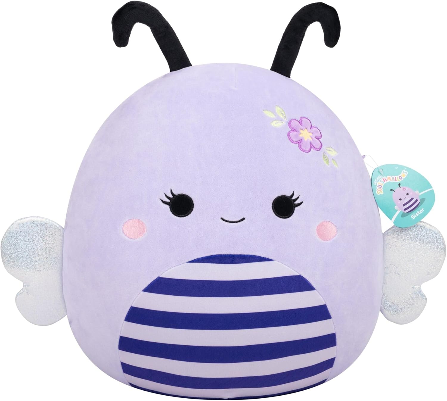 Squishmallows SQCR09517 - Sister die Biene mit Blume 40 cm, offizielles Jazwares Plüsch, superweiches Kuscheltier