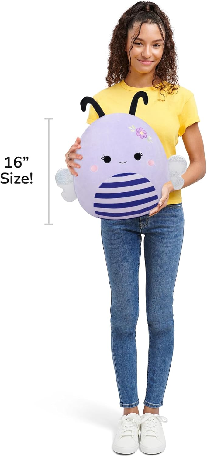Squishmallows SQCR09517 - Sister die Biene mit Blume 40 cm, offizielles Jazwares Plüsch, superweiches Kuscheltier