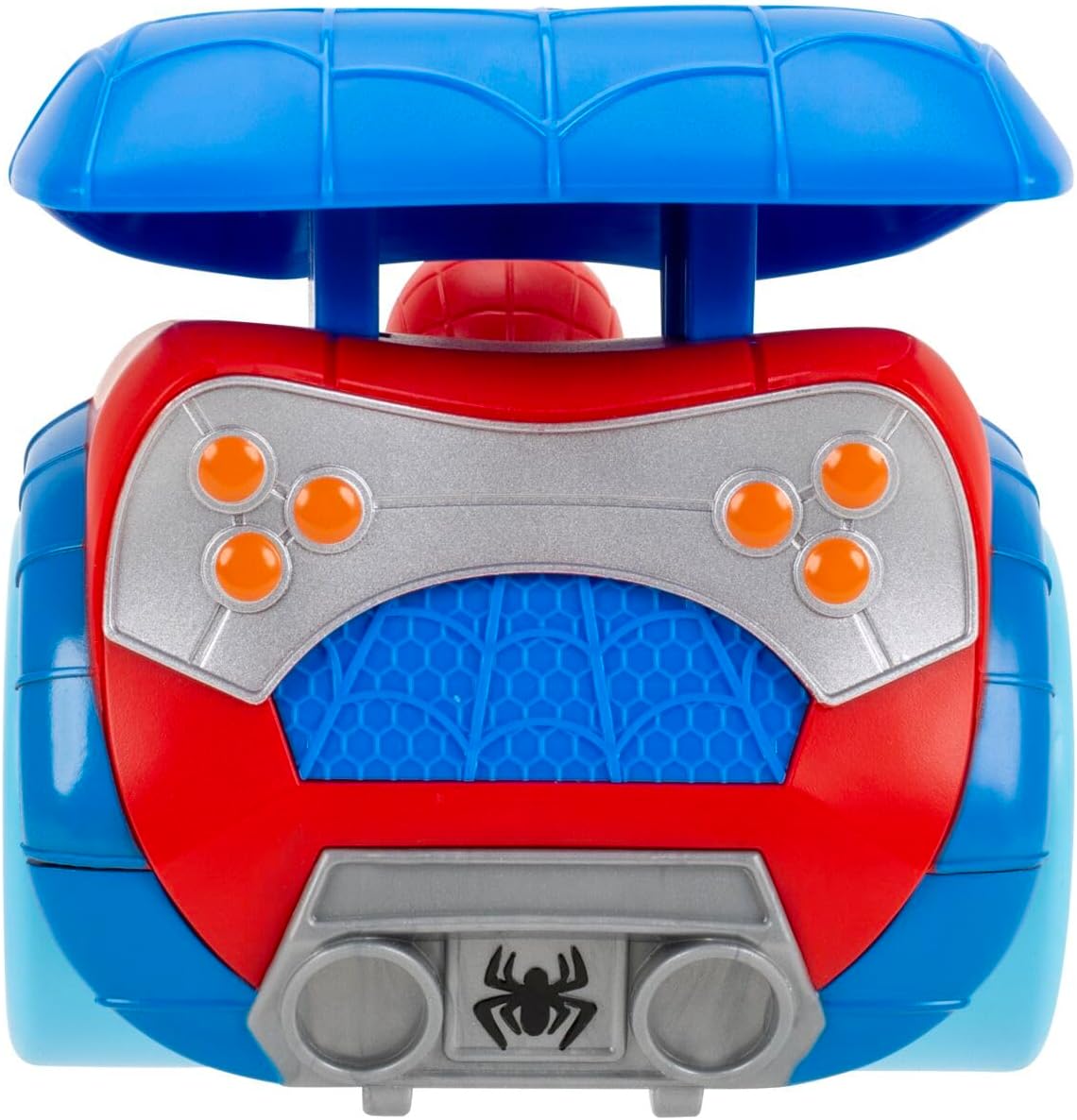 SPIDEY AND HIS AMAZING FRIENDS MARVEL Power Web Racer - 8-Inch Vehicle with Rev Up Spoiler, Light Up Wheels, and Built-In-Character