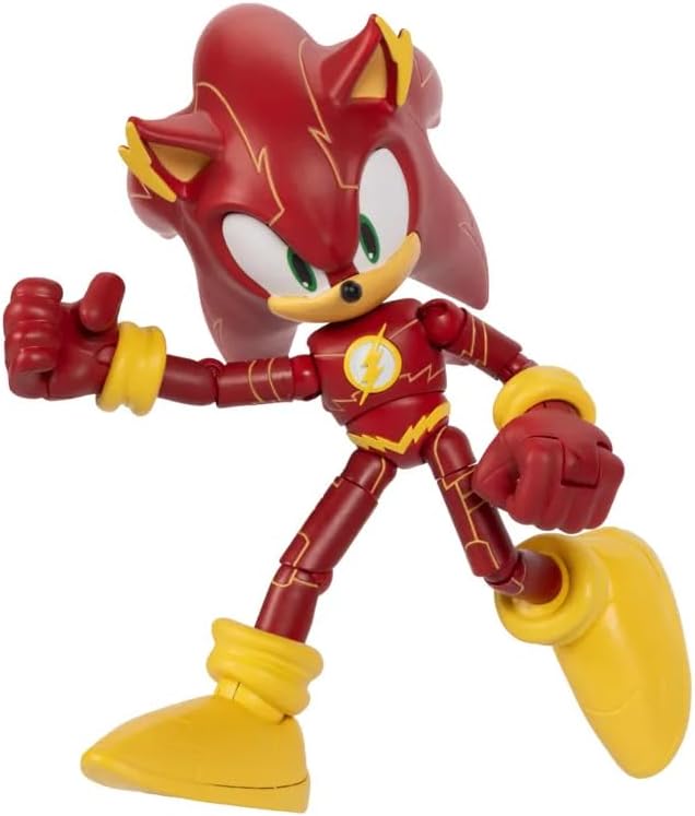 DC x Sonic the Hedgehog as The Flash 5" / 13cm Action Figure, Officially Licensed by Jakks Pacific, Highly Articulated and Detailed Design, Collector's Packaging