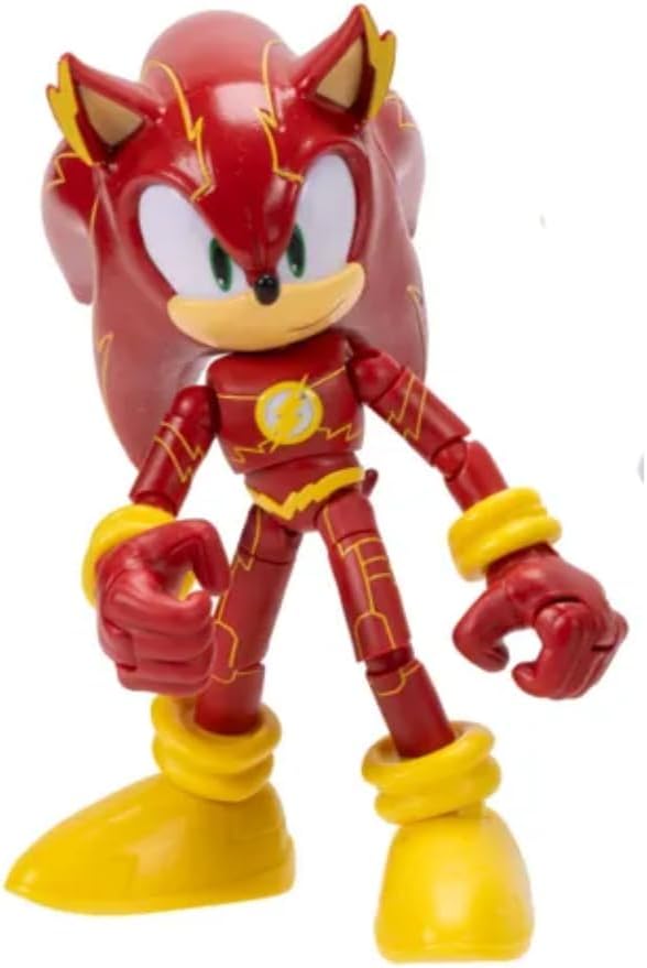 DC x Sonic the Hedgehog as The Flash 5" / 13cm Action Figure, Officially Licensed by Jakks Pacific, Highly Articulated and Detailed Design, Collector's Packaging