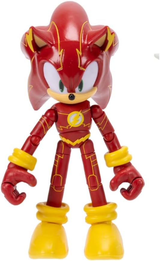 DC x Sonic the Hedgehog as The Flash 5" / 13cm Action Figure, Officially Licensed by Jakks Pacific, Highly Articulated and Detailed Design, Collector's Packaging