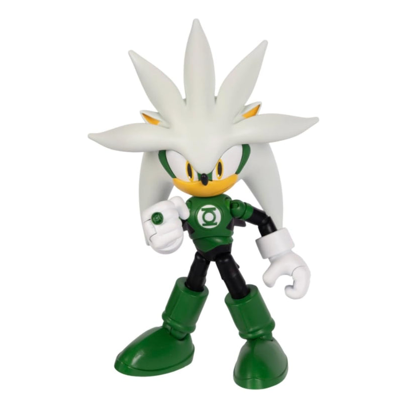 DC x Sonic Silver as Green Lantern 5" / 13cm Action Figure, Officially Licensed by Jakks Pacific, Highly Articulated and Detailed Design, Collector's Packaging