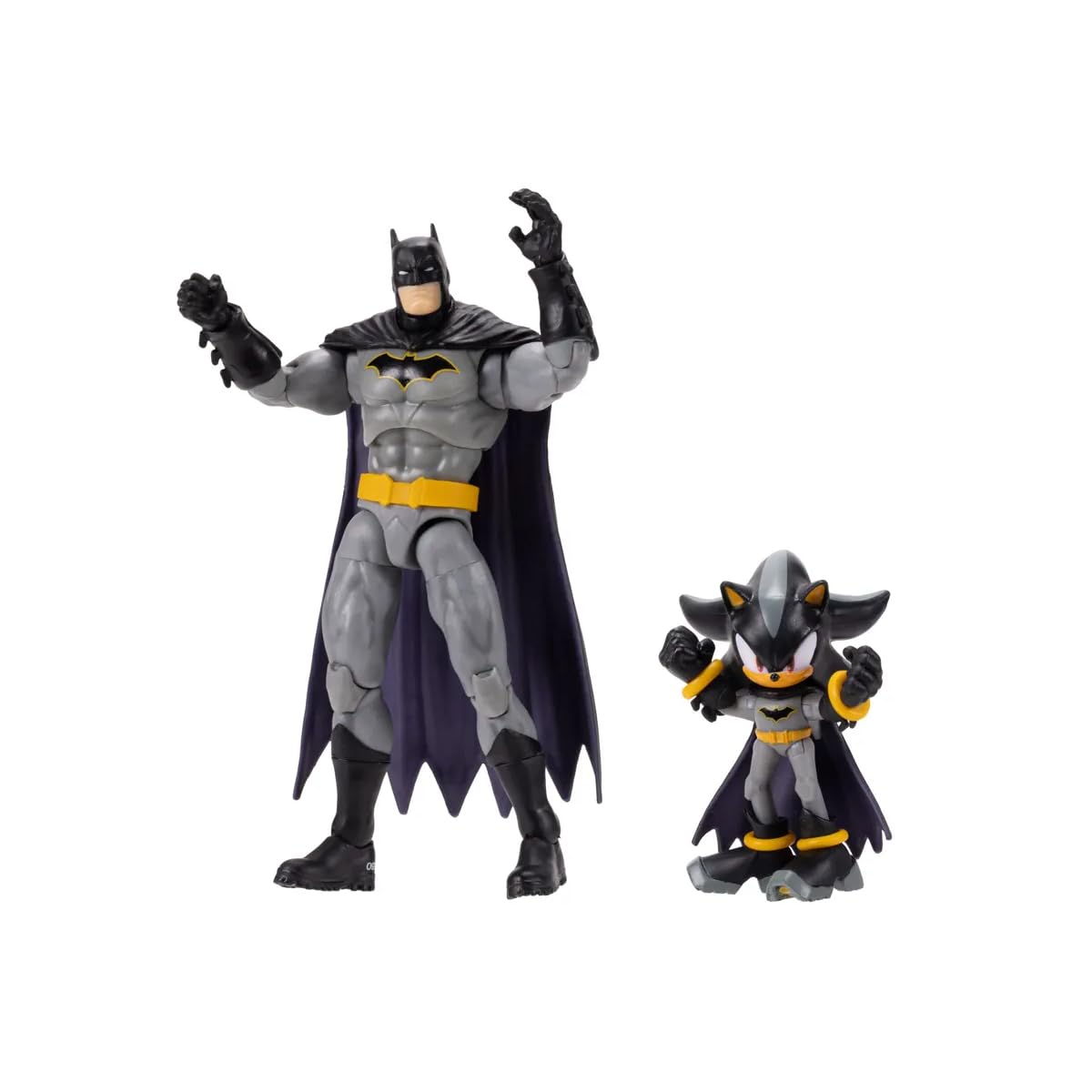 DC x Sonic Shadow & Batman Action Figure Multipack, Officially Licensed by Jakks Pacific, Includes 2.5" Shadow Batman & 5" Classic Action Figures, Sonic x DC Collectibles