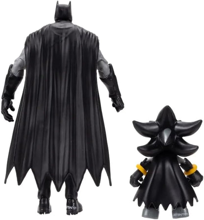 DC x Sonic Shadow & Batman Action Figure Multipack, Officially Licensed by Jakks Pacific, Includes 2.5" Shadow Batman & 5" Classic Action Figures, Sonic x DC Collectibles