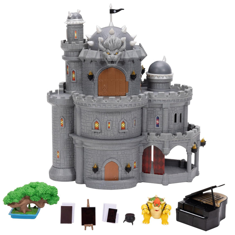 The Super Mario Galaxy Movie Bowser Castle Playset, Officially Licensed by Jakks Pacific, Includes 1.5" Mini Articulated Figure and Character Accessories, 3 Levels of Play, Heat-Activated Paintings