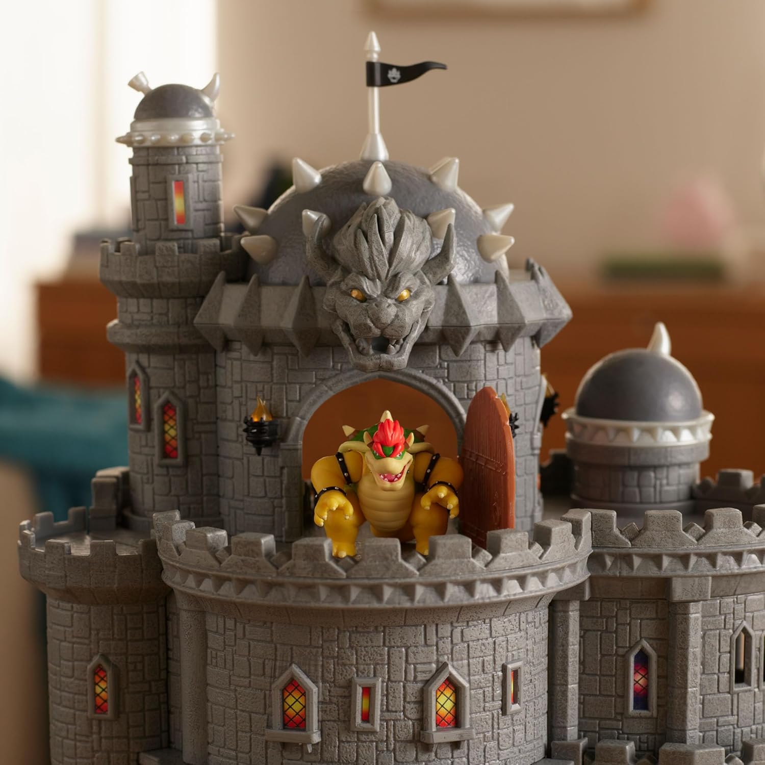 The Super Mario Galaxy Movie Bowser Castle Playset, Officially Licensed by Jakks Pacific, Includes 1.5" Mini Articulated Figure and Character Accessories, 3 Levels of Play, Heat-Activated Paintings