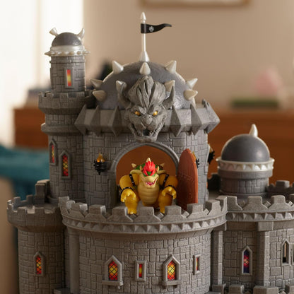 The Super Mario Galaxy Movie Bowser Castle Playset, Officially Licensed by Jakks Pacific, Includes 1.5" Mini Articulated Figure and Character Accessories, 3 Levels of Play, Heat-Activated Paintings