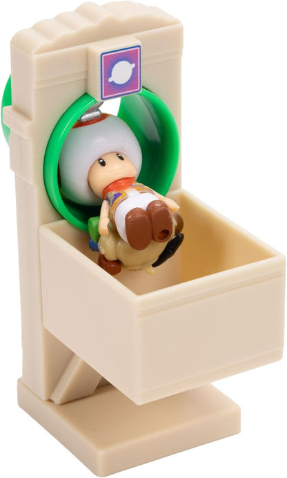 The Super Mario Galaxy Movie Galaxy Gateway Diorama, Officially Licensed by Jakks Pacific, Includes 1.5" Princess Peach and Captain Toad Figures, Interactive Features, Ideal for Collectors