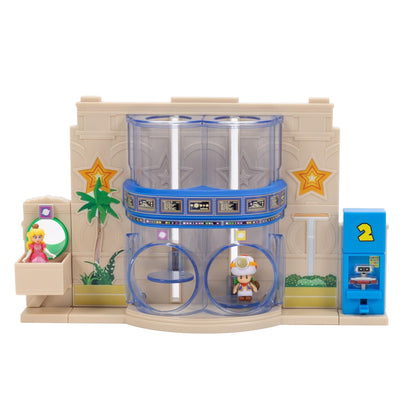 The Super Mario Galaxy Movie Galaxy Gateway Diorama, Officially Licensed by Jakks Pacific, Includes 1.5" Princess Peach and Captain Toad Figures, Interactive Features, Ideal for Collectors