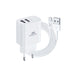 RIVACASE PS4001 WD3 - Caricatore da parete, 2,4 A/2 USB, con cavo di tipo C, colore: Bianco