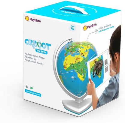 Shifu PlayShifu Educational Globe for Kids, Orboot Earth (+ App) Interactive AR World, 400 Wonders, 1000+ Facts, STEM Toy Gifts for Kids 4-10 Years, No Borders, No Names on Orboot Globe