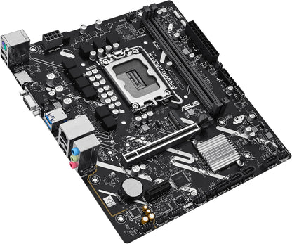 ASUS PRIME H810M-K, Scheda Madre Intel Micro-ATX 6+1+1+1 Fasi di Alimentazione, Slot DDR5, PCIe 4.0, Slot M.2, Ethernet Realtek 1Gb, HDMI TM, VGA, USB-C 5Gbps, Aura Sync, Nera