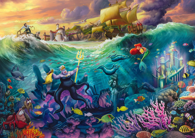 Schmidt - Thomas Kinkade: Disney The Little Mermaid - Ursula (1,000 Pieces) - Jigsaw Puzzle - Ages 14 plus - 1 plus Players