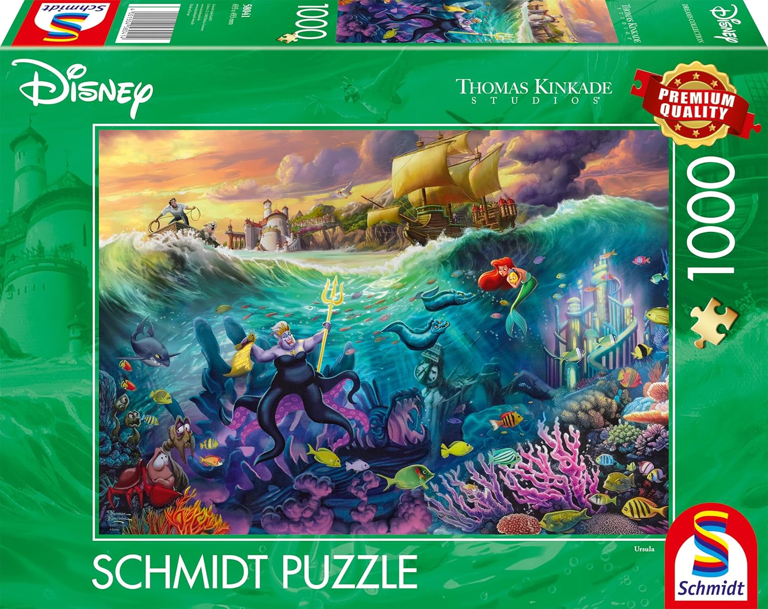 Schmidt - Thomas Kinkade: Disney The Little Mermaid - Ursula (1,000 Pieces) - Jigsaw Puzzle - Ages 14 plus - 1 plus Players
