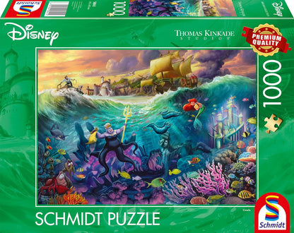 Schmidt - Thomas Kinkade: Disney The Little Mermaid - Ursula (1,000 Pieces) - Jigsaw Puzzle - Ages 14 plus - 1 plus Players
