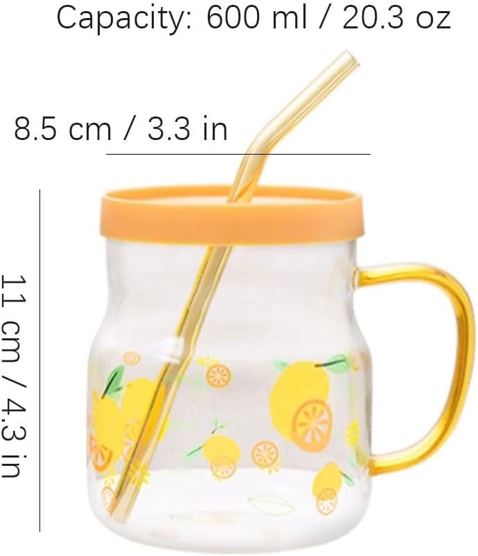 Draagbaar Glazen Mok Eenvoudige Moderne Strokop Thuiskantoor Koffiemok Theekopjes Herbruikbare 600ml/20.3oz prachtig