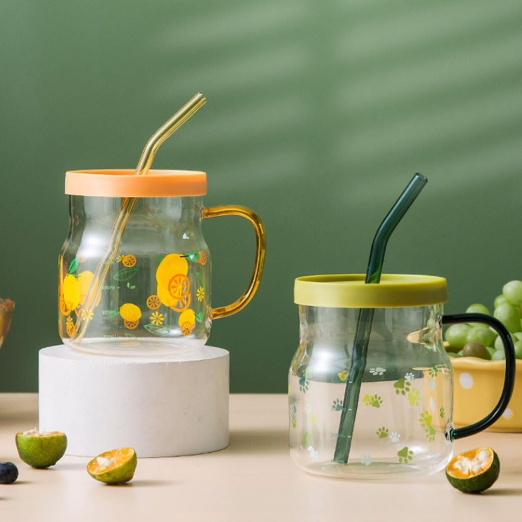 Draagbaar Glazen Mok Eenvoudige Moderne Strokop Thuiskantoor Koffiemok Theekopjes Herbruikbare 600ml/20.3oz prachtig