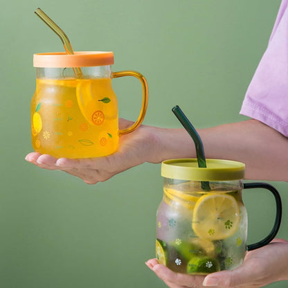 Draagbaar Glazen Mok Eenvoudige Moderne Strokop Thuiskantoor Koffiemok Theekopjes Herbruikbare 600ml/20.3oz prachtig