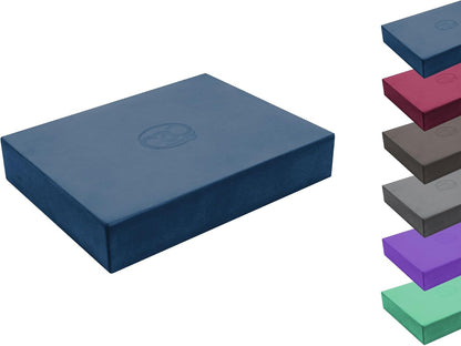 Fitness Mad Pilates Block, Eco Friendly EVA Sitting Block for Pilates & Home Workouts, Support for Various Postures, Blue, 35cm x 25cm x 60mm