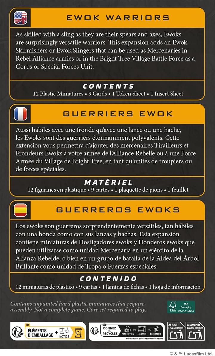 Asmodee | Star Wars: Legion Ewok Warriors Unit Expansion | Miniatures Game | Ages 14+ | 2 Players | 90 Minutes Playing Time