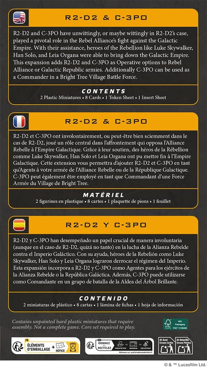 Asmodee | Star Wars Legion - R2-D2 & C-3P0 Operative Expansion | Tabletop Miniature Game | Ages 14+ | 2 Players | 90+ Minutes Playing Time