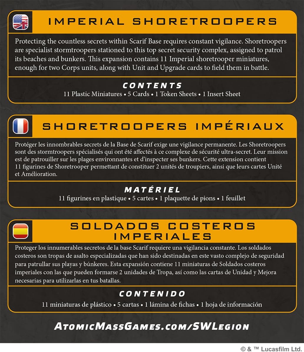 Asmodee | Star Wars: Legion - Imperial Shoretroopers | Miniatures Game | Ages 14+ | 2 Players | 90 Minutes Playing Time