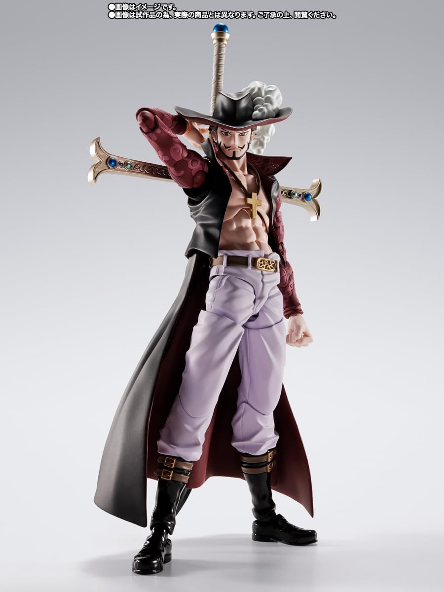 Tamashi Nations - One Piece S.H. Figuarts Juracur Mihawk - Occhio di falco - PVC e ABS, circa 165 mm