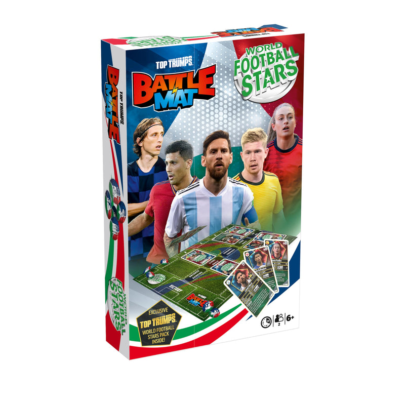 Top Trumps World Football Stars Battle Mat Card Game, Play with your favourite Football players including Cristiano Ronaldo, Lionel Messi and Harry Kane, gift and toy for boys and girls aged 6 plus