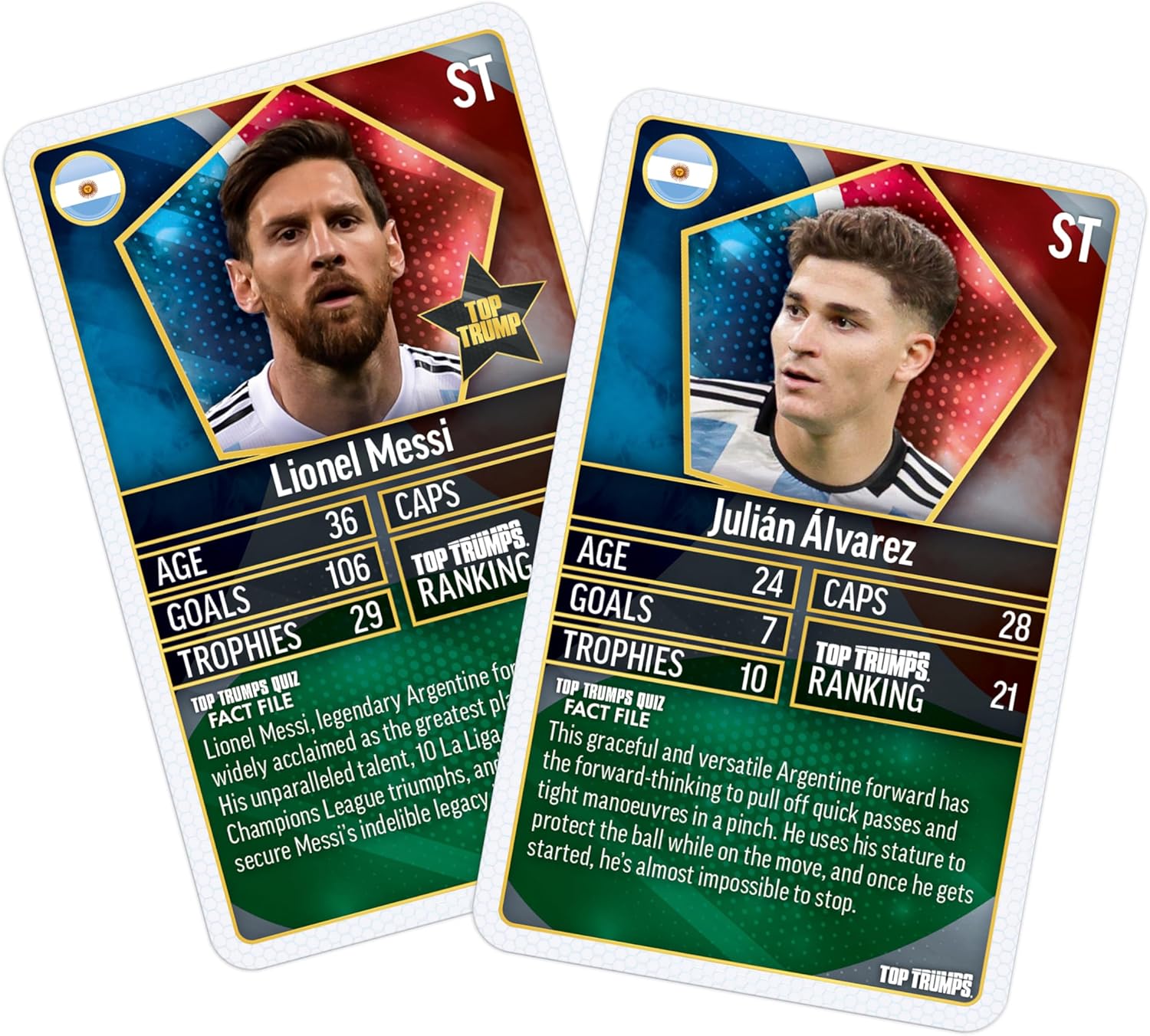 Top Trumps World Football Stars Battle Mat Card Game, Play with your favourite Football players including Cristiano Ronaldo, Lionel Messi and Harry Kane, gift and toy for boys and girls aged 6 plus