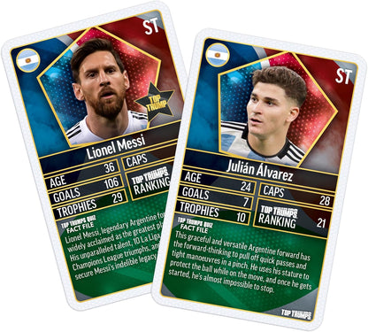 Top Trumps World Football Stars Battle Mat Card Game, Play with your favourite Football players including Cristiano Ronaldo, Lionel Messi and Harry Kane, gift and toy for boys and girls aged 6 plus