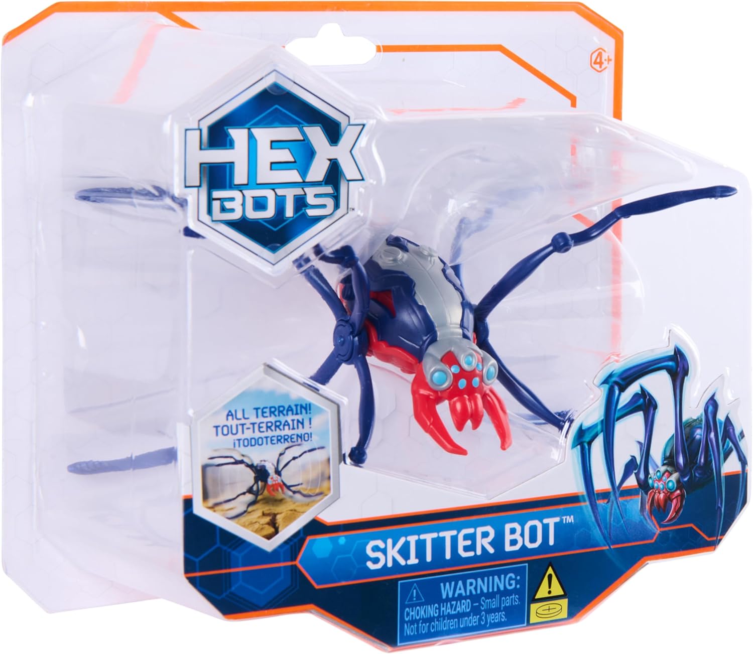HEX BOTS Skitter Bot Spider, Robotic Kids Toys with Insect-Like Movement for Indoor/Outdoor Play, Robot Toys for Boys & Girls Ages 4 & Up, Red