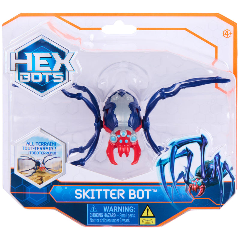 HEX BOTS Skitter Bot Spider, Robotic Kids Toys with Insect-Like Movement for Indoor/Outdoor Play, Robot Toys for Boys & Girls Ages 4 & Up, Red
