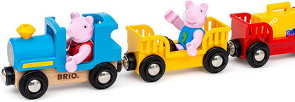 BRIO World - Peppa Pig Train - Wooden Train for Kids Age 3 Years Up - Railway Accessories and Add Ons
