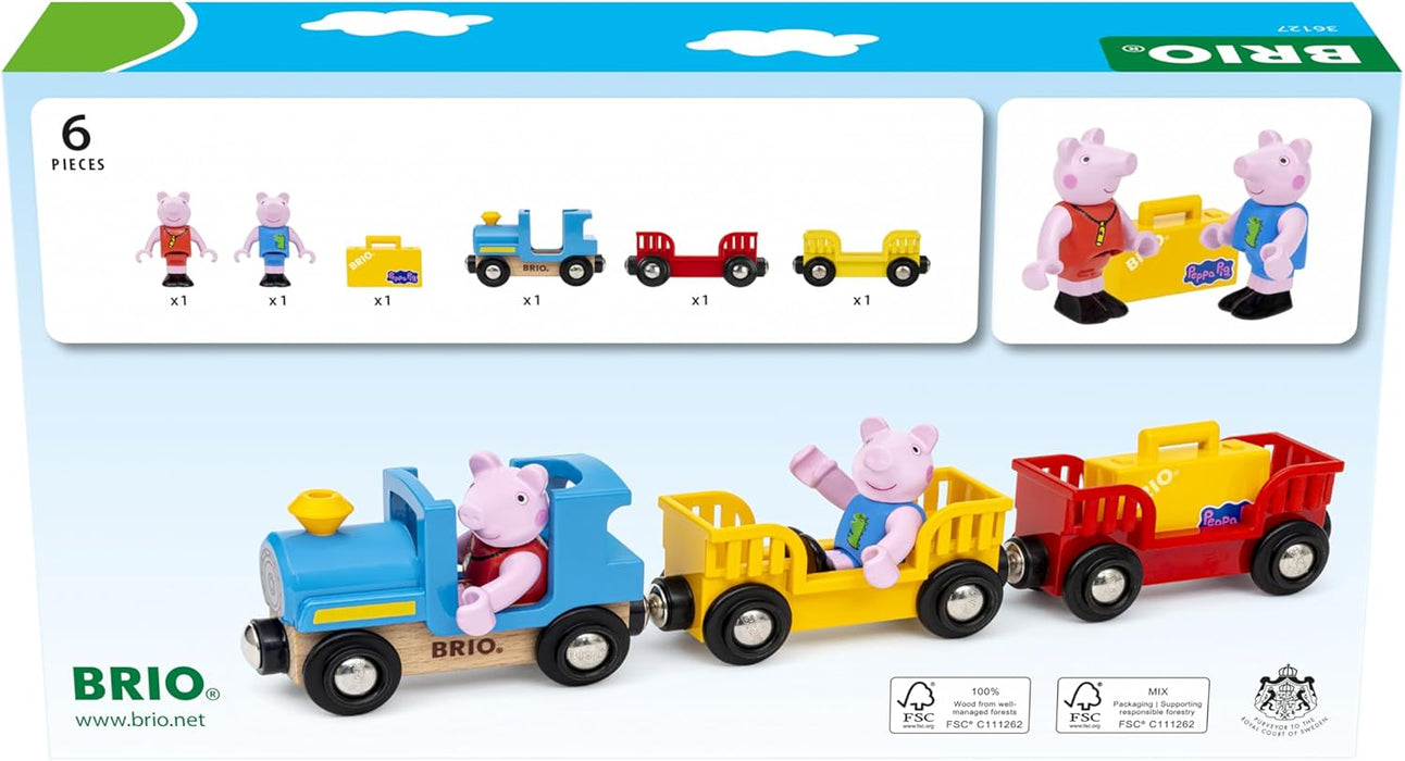 BRIO World - Peppa Pig Train - Wooden Train for Kids Age 3 Years Up - Railway Accessories and Add Ons