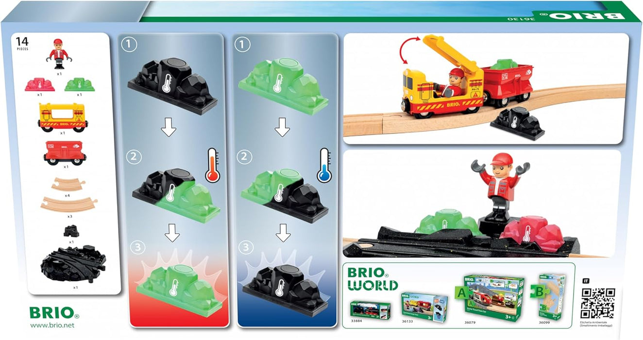 BRIO World Cargo Gemstone Starter Set Travel Toy Train Set for Kids Age 3 Years Up - Wooden Toddler Toys & Games