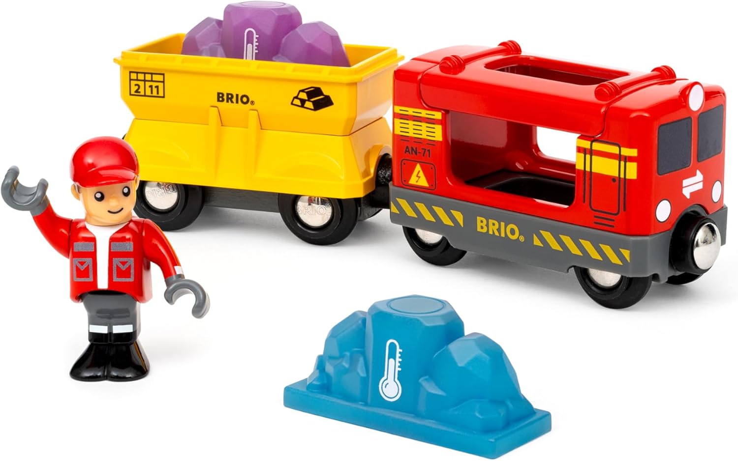 BRIO World - Gemstone Cargo Train - Wooden Train for Kids Age 3 Years Up - Railway Accessories and Add Ons