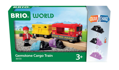 BRIO World - Gemstone Cargo Train - Wooden Train for Kids Age 3 Years Up - Railway Accessories and Add Ons