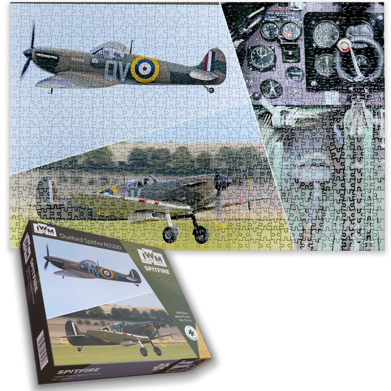 Spitfire 1000 Piece Jigsaw Puzzle - Duxford N3200 World War 2 WWII Aircraft | Imperial War Museum Collection Of Historical Military Warplanes For Adults Size 66cm x 50cm (26 x 20 inches