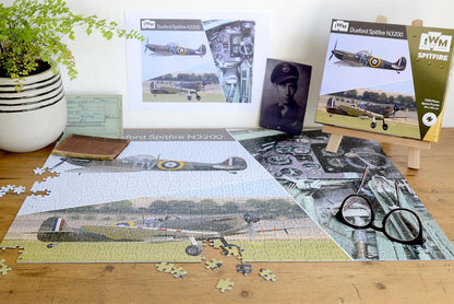 Spitfire 1000 Piece Jigsaw Puzzle - Duxford N3200 World War 2 WWII Aircraft | Imperial War Museum Collection Of Historical Military Warplanes For Adults Size 66cm x 50cm (26 x 20 inches