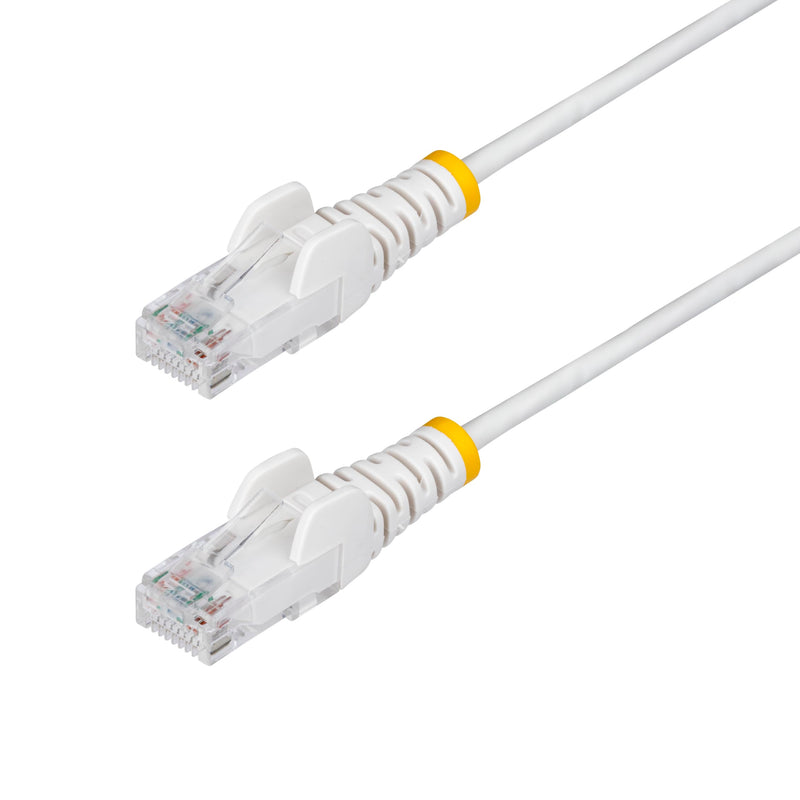 StarTech.com 25cm White Slim CAT6 Ethernet Cable, Snagless RJ45, LSZH, 28AWG Pure Bare Copper, Slim Network Patch Cable/Cord