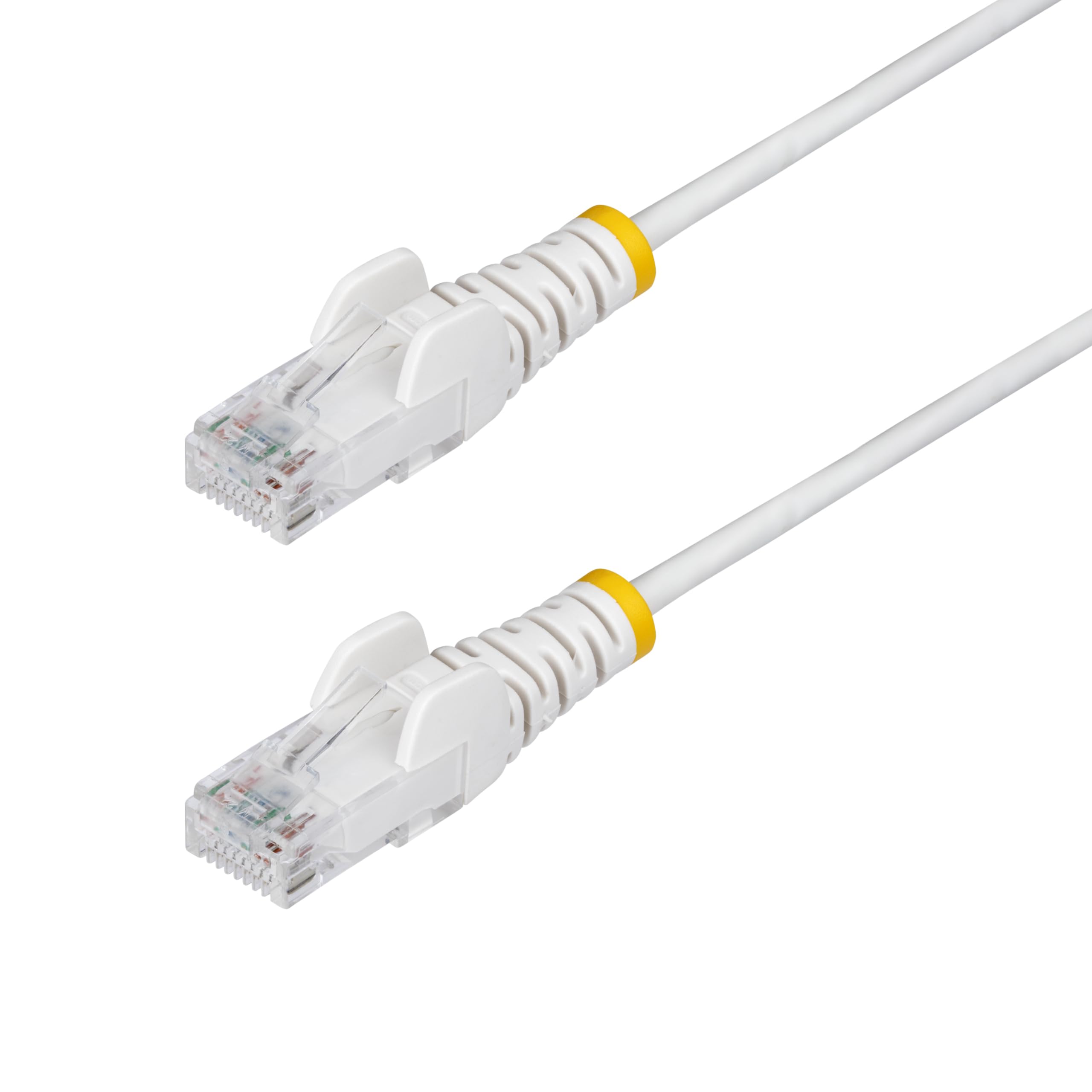 StarTech.com 25cm White Slim CAT6 Ethernet Cable, Snagless RJ45, LSZH, 28AWG Pure Bare Copper, Slim Network Patch Cable/Cord