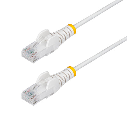 StarTech.com 25cm White Slim CAT6 Ethernet Cable, Snagless RJ45, LSZH, 28AWG Pure Bare Copper, Slim Network Patch Cable/Cord