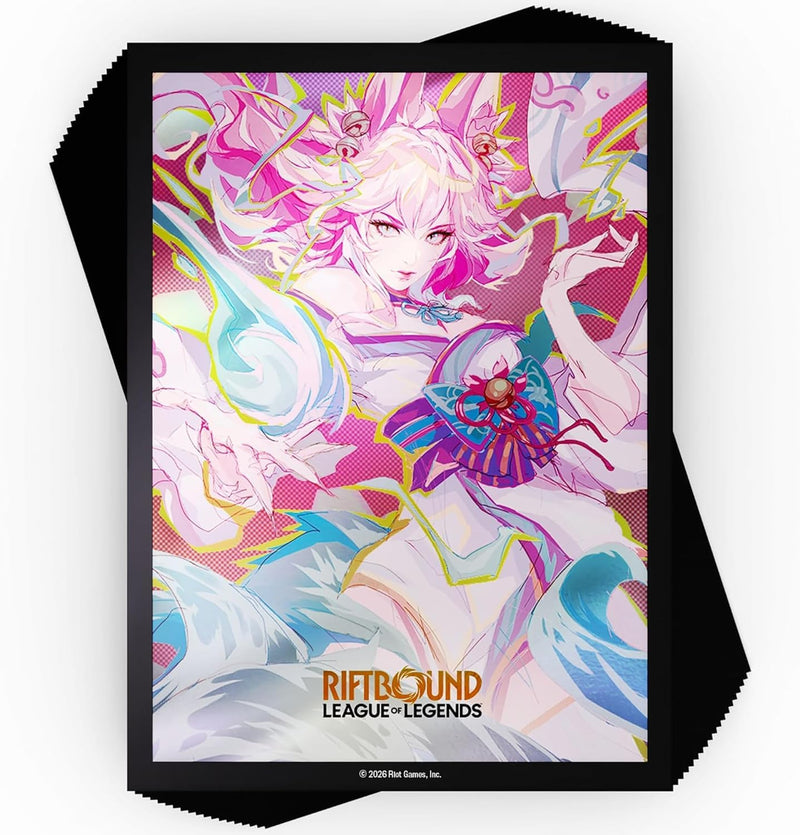 Riftbound: League of Legends - Art Sleeves: Ahri - 100ct Card Protectors, TCG Spiritforged Spirit Blossom, Character Art, Trading Card Game Accessory