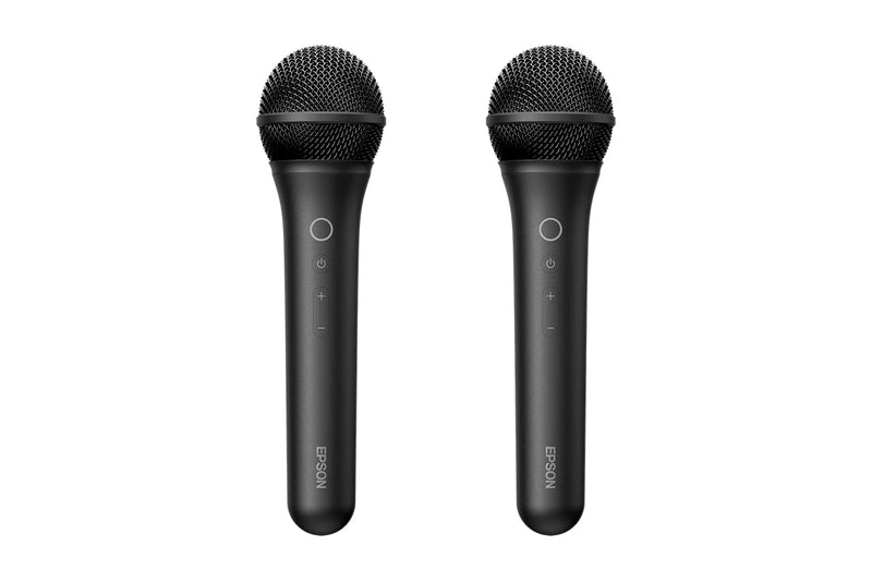 Wireless Karaoke Microphone Pair ELPKM01 – Crystal-Clear Vocals, Six Sound Modes, Up To 15 Hours of Continuous Playtime - Compatible With Epson Lifestudio Smart Projectors